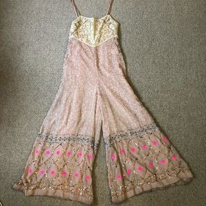 Free People Sequin and Lace Romper